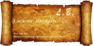 Lackner Baldvin névjegykártya